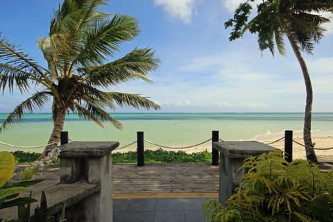 Private beach, white sand, sun loungers, beach umbrellas