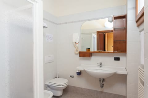 Shower, free toiletries, hair dryer, bidet