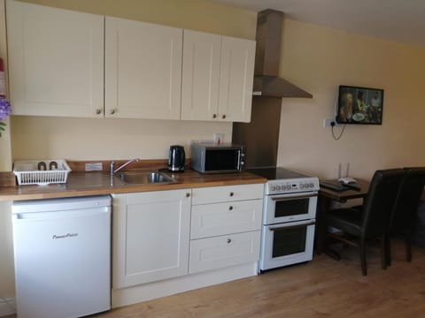 Fridge, microwave, oven, electric kettle