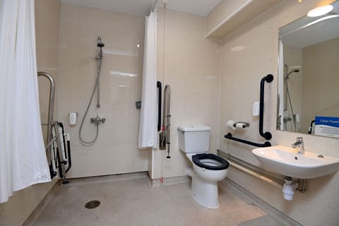 Double or Twin Room, Accessible | Bathroom | Shower, free toiletries, hair dryer, towels