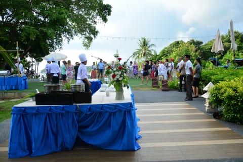 Outdoor banquet area