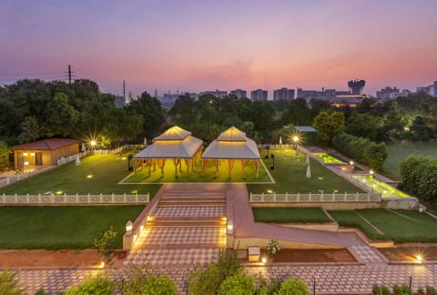 Outdoor banquet area