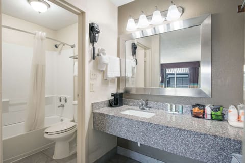 Standard Room, 1 King Bed, Non Smoking | Bathroom | Combined shower/tub, free toiletries, hair dryer, towels