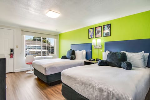 Room, 2 Double Beds, Non Smoking | Desk, iron/ironing board, free WiFi, bed sheets