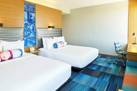 aloft, Room, 2 Queen Beds | Premium bedding, pillowtop beds, in-room safe, desk