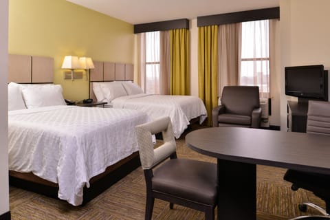 Studio Suite, 2 Double Beds | Hypo-allergenic bedding, desk, laptop workspace, blackout drapes