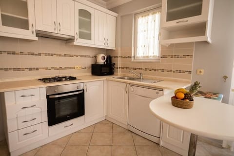 Apartment, 1 Bedroom | Private kitchen | Oven, dishwasher, cookware/dishes/utensils, cleaning supplies