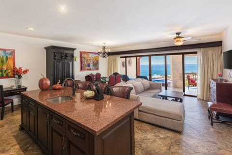 Premium Suite, 2 Bedrooms, Ocean View | Living area | Flat-screen TV