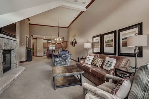 Condo, 4 Bedrooms | Living room | 1-inch TV with cable channels, fireplace, DVD player