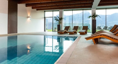 Indoor pool, outdoor pool, sun loungers