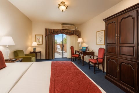 Individually furnished, desk, laptop workspace, blackout drapes