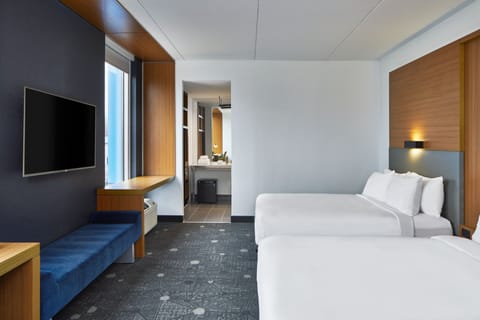 aloft, Room, 2 Queen Beds | In-room safe, desk, laptop workspace, blackout drapes