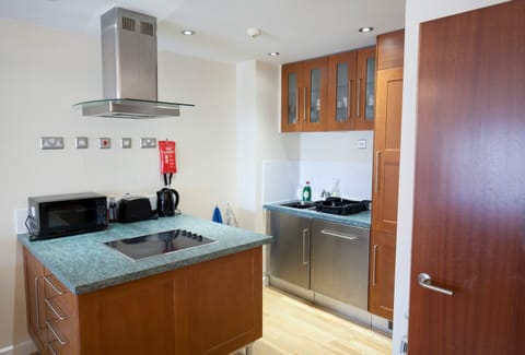 City Apartment, 2 Bedrooms, Non Smoking, City View | Private kitchen | Full-size fridge, microwave, oven, stovetop