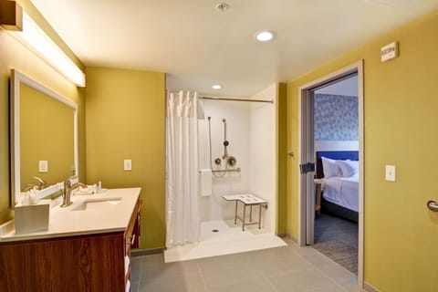 Room, 1 Queen Bed, Accessible (3x3 Transfer Shower) | Bathroom shower