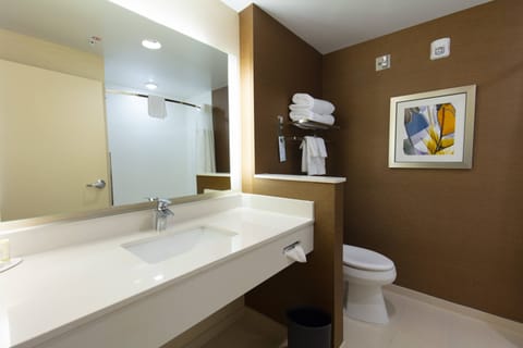 Room, 2 Queen Beds | Bathroom | Shower, free toiletries, hair dryer, towels