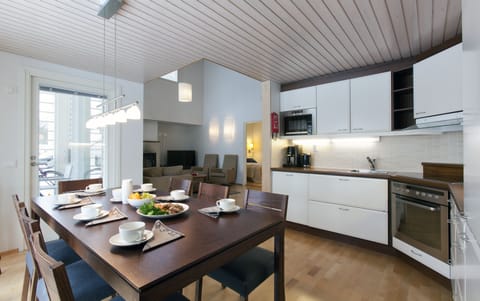 Apartment, 2 Bedrooms, Sauna (82 m2) | Private kitchen | Microwave, oven, stovetop, dishwasher