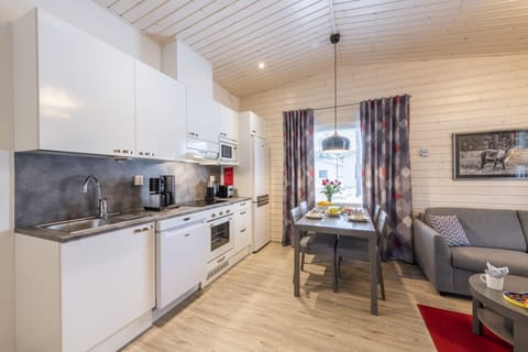 Apartment, 2 Bedrooms, Sauna (50 m2) | Private kitchen | Microwave, oven, stovetop, dishwasher