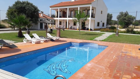 Seasonal outdoor pool, sun loungers