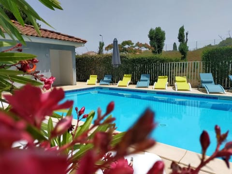 Seasonal outdoor pool, open 10:00 AM to 8:00 PM, sun loungers