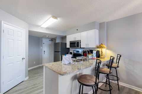 Family Condo, 2 Bedrooms, Balcony, Beach View | Private kitchen | Fridge, microwave, oven, stovetop