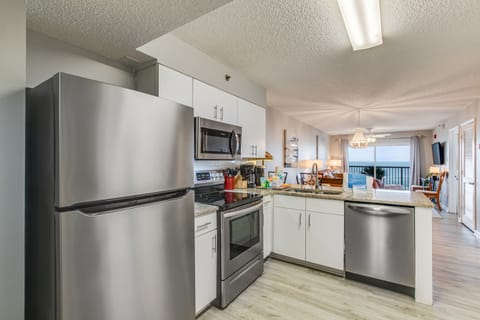 Family Condo, 2 Bedrooms, Balcony, Beach View | Private kitchen | Fridge, microwave, oven, stovetop