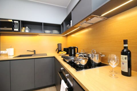 Apartment, 3 Bedrooms, Sauna | Private kitchen | Fridge, microwave, stovetop, coffee/tea maker