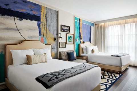 Deluxe Room, 2 Queen Beds | Premium bedding, minibar, in-room safe, desk