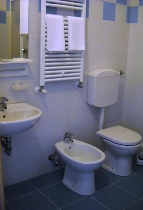 Shower, free toiletries, bidet, towels