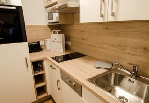 Apartment, Mountain View | Private kitchen | Fridge, microwave, oven, stovetop