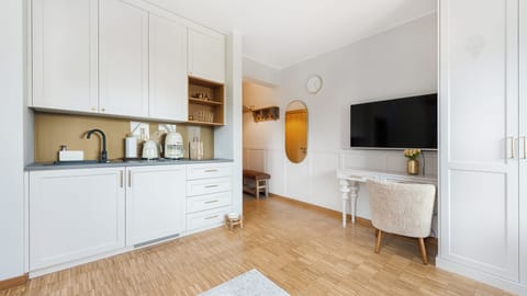 Apartment (B 08) | Private kitchenette | Fridge, stovetop, electric kettle