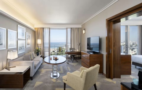 Plaza Executive Sea View Suite | Living area | LCD TV, pay movies