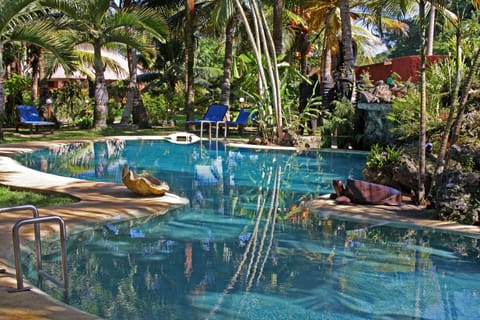 Outdoor pool, sun loungers