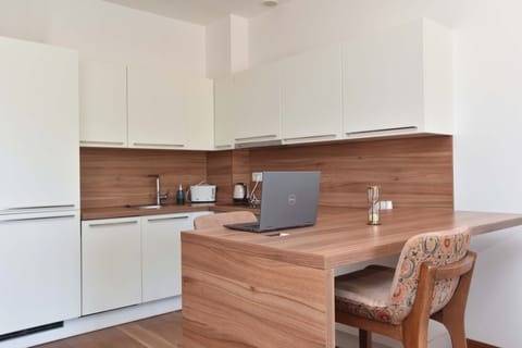 Standard Apartment, 1 Bedroom, Balcony, Sea View | Private kitchen | Fridge, oven, stovetop, dishwasher