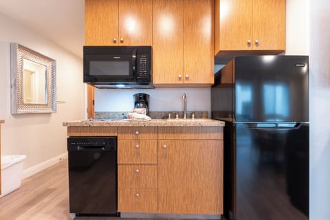 Junior Suite, 1 Bedroom | Private kitchen | Fridge, microwave, stovetop, dishwasher