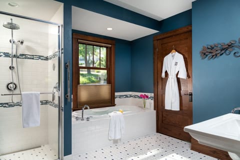 Room, Private Bathroom, (THE MENDOTA SUITE) | Bathroom | Separate tub and shower, jetted tub, rainfall showerhead