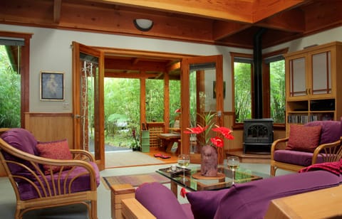 Bamboo Guest House | Living room | Fireplace, DVD player