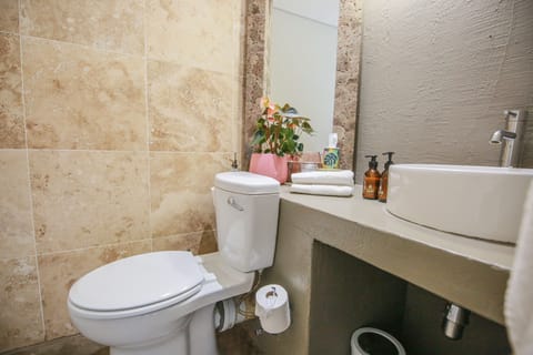 Family Apartment, 2 Bedrooms, Kitchenette, Garden View | Bathroom | Shower, rainfall showerhead, free toiletries, hair dryer