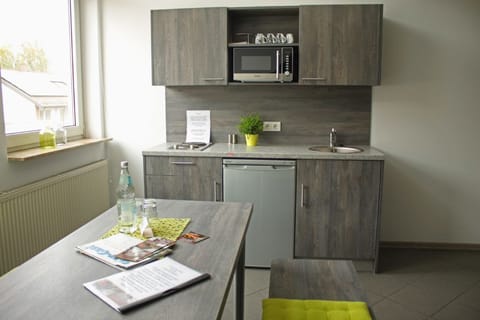 Apartment | Private kitchenette | Fridge, microwave, oven, stovetop