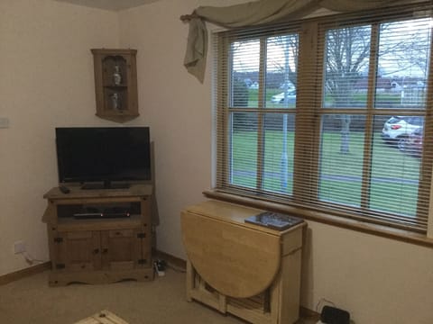 Flat-screen TV, DVD player