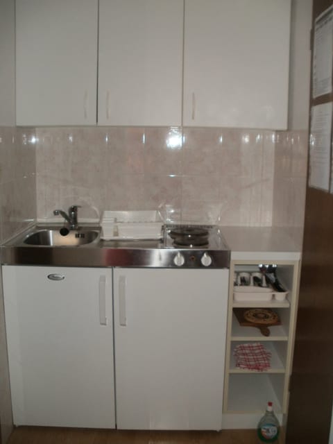 Studio, Balcony | Private kitchenette | Fridge, stovetop, electric kettle, cookware/dishes/utensils