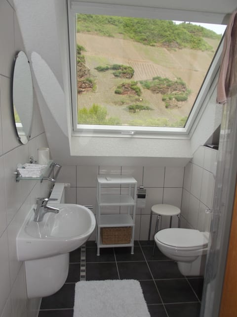 Double Room | Bathroom | Shower, hair dryer, towels, soap