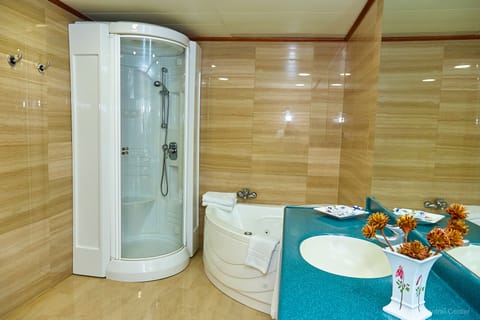 Deluxe Suite | Bathroom | Shower, hair dryer, towels