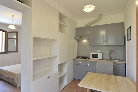 Standard Apartment | Private kitchen | Full-size fridge, stovetop, coffee/tea maker, electric kettle