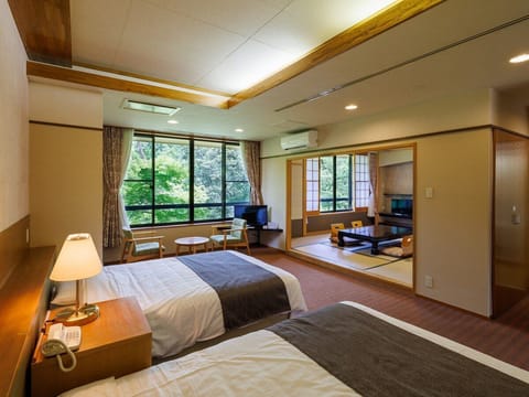 Standard Japanese/Western Style Room, River View | In-room safe