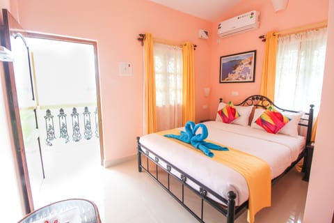 Front View with Balcony (Upper Floor with AC) | Minibar, in-room safe, free WiFi, bed sheets