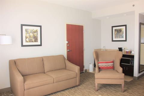 Suite, 1 King Bed, Non Smoking | Living area | 32-inch flat-screen TV with cable channels, TV