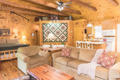 Deerfield Cottage | Living area | Fireplace, books