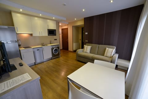 Apartment, 1 Bedroom, Terrace | Private kitchen | Fridge, microwave, stovetop, dishwasher