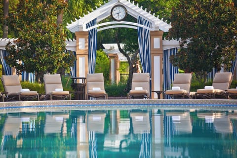 Outdoor pool, open 6:30 AM to 11:00 PM, pool umbrellas, sun loungers