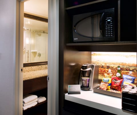 40-inch flat-screen TV with premium channels, TV, pay movies